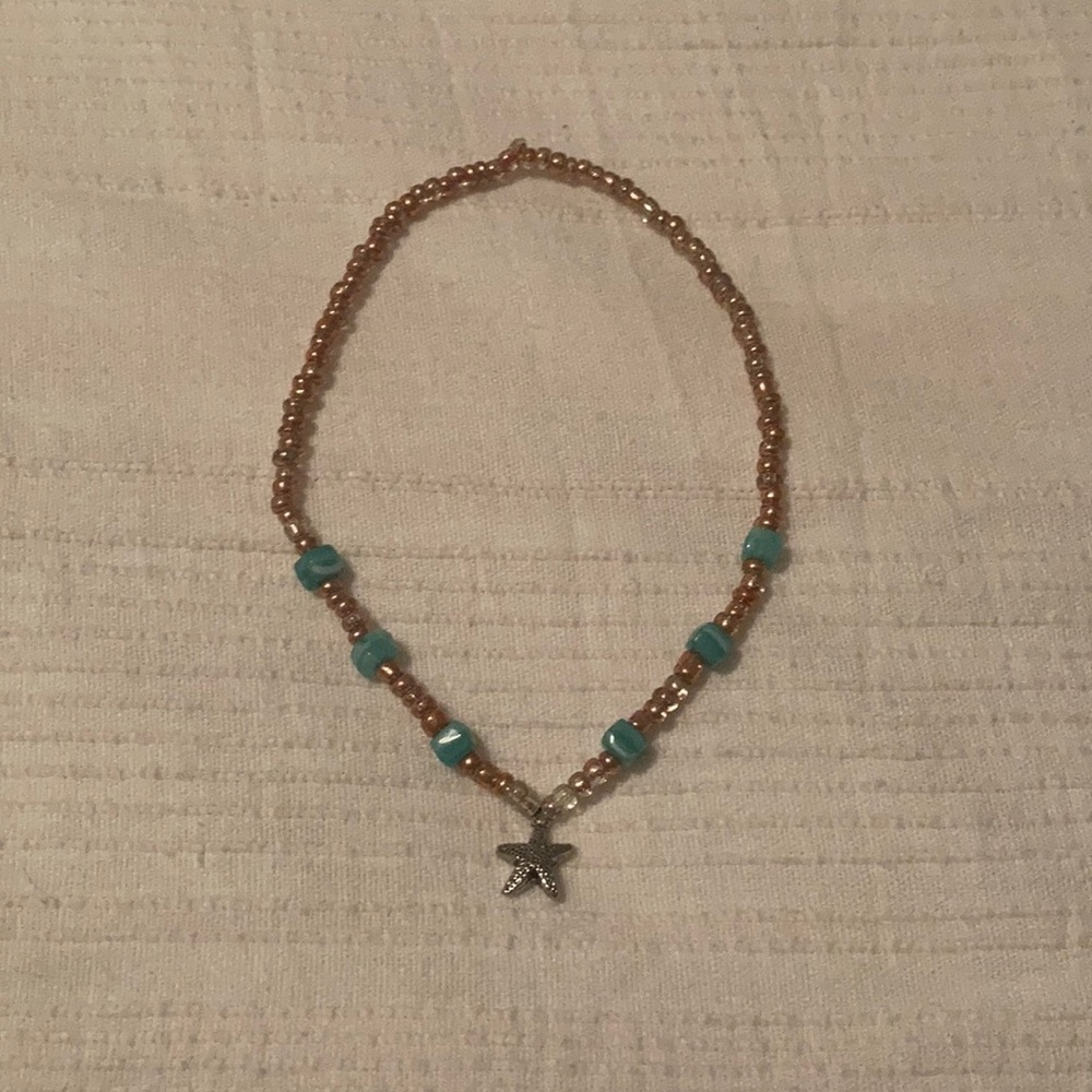 Hand made beaded star fish choker